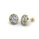 1 - Dahlia Iris Oval Cut Lab Grown Diamond and Baguette Diamond Milgrain Halo Stud Earrings 
