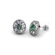 1 - Dahlia Iris Oval Cut Created Alexandrite and Baguette Diamond Milgrain Halo Stud Earrings 