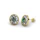 1 - Dahlia Iris Oval Cut Created Alexandrite and Baguette Diamond Milgrain Halo Stud Earrings 