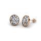 1 - Dahlia Iris Oval Cut and Baguette Diamond Milgrain Halo Stud Earrings 