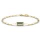 1 - Aniya 10x5 mm Baguette Cut Green Amethyst Solitaire Paperclip Chain Bracelet 
