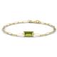 1 - Aniya 10x5 mm Baguette Cut Peridot Solitaire Paperclip Chain Bracelet 