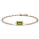 1 - Aniya 10x5 mm Baguette Cut Peridot Solitaire Paperclip Chain Bracelet 