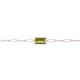 3 - Aniya 10x5 mm Baguette Cut Peridot Solitaire Paperclip Chain Bracelet 