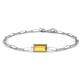 1 - Aniya 10x5 mm Baguette Cut Citrine Solitaire Paperclip Chain Bracelet 