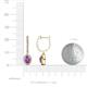 3 - Ilona Oval Cut Amethyst and Diamond Halo Dangling Earrings 