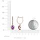 3 - Ilona Oval Cut Amethyst and Diamond Halo Dangling Earrings 