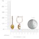 3 - Ilona Oval Cut Citrine and Diamond Halo Dangling Earrings 