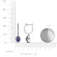3 - Ilona Oval Cut Iolite and Diamond Halo Dangling Earrings 
