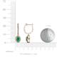 3 - Ilona Oval Cut Emerald and Diamond Halo Dangling Earrings 