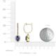 3 - Ilona Oval Cut Blue Sapphire and Diamond Halo Dangling Earrings 