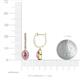3 - Ilona Oval Cut Pink Sapphire and Diamond Halo Dangling Earrings 