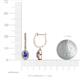 3 - Ilona Oval Cut Tanzanite and Diamond Halo Dangling Earrings 