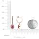 3 - Ilona Oval Cut Pink Tourmaline and Diamond Halo Dangling Earrings 