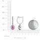3 - Ilona Oval Cut Pink Sapphire and Diamond Halo Dangling Earrings 