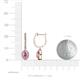 3 - Ilona Oval Cut Pink Sapphire and Diamond Halo Dangling Earrings 