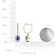 3 - Ilona Oval Cut Tanzanite and Diamond Halo Dangling Earrings 