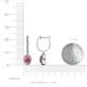 3 - Ilona Oval Cut Pink Tourmaline and Diamond Halo Dangling Earrings 