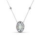 1 - Dahlia Iris 0.69 ctw Oval Cut Opal and Baguette Diamond Milgrain Halo Pendant Necklace with Diamond Stations 