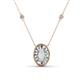 1 - Dahlia Iris 0.69 ctw Oval Cut Opal and Baguette Diamond Milgrain Halo Pendant Necklace with Diamond Stations 