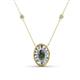 1 - Dahlia Iris 0.69 ctw Oval Cut Lab Created Alexandrite and Baguette Diamond Milgrain Halo Pendant Necklace with Diamond Stations 