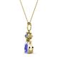 2 - Zaila Pear Shape Tanzanite and Round Natural Diamond Two Stone Pendant 