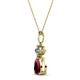 2 - Zaila Pear Shape Ruby and Round Natural Diamond Two Stone Pendant 