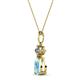 2 - Zaila Pear Shape Aquamarine and Round Natural Diamond Two Stone Pendant 