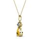 2 - Zaila Pear Shape Citrine and Round Natural Diamond Two Stone Pendant 