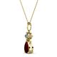 2 - Zaila Pear Shape Red Garnet and Round Natural Diamond Two Stone Pendant 