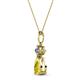 2 - Zaila Pear Shape Yellow Sapphire and Round Natural Diamond Two Stone Pendant 