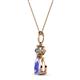 2 - Zaila Pear Shape Tanzanite and Round Natural Diamond Two Stone Pendant 