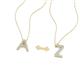 1 - A 2 Z (Block Letter) Round Diamond Accented Initial Pendant Necklace 