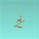4 - A 2 Z (Script Letter) Round Lab Grown Diamond Accented Initial Pendant Necklace 