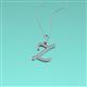4 - A 2 Z (Script Letter) Round Diamond Accented Initial Pendant Necklace 