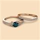 2 - Freya 6.50 mm London Blue Topaz and Diamond Butterfly Bridal Set Ring 