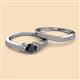 2 - Freya 6.00 mm Black and White Diamond Butterfly Bridal Set Ring 
