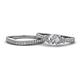 1 - Freya 6.50 mm Lab Grown Diamond and Natural Diamond Butterfly Bridal Set Ring 