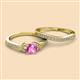 2 - Freya 6.00 mm Lab Created Pink Sapphire and Diamond Butterfly Bridal Set Ring 