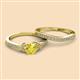 2 - Freya 6.00 mm Lab Created Yellow Sapphire and Diamond Butterfly Bridal Set Ring 