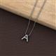 2 - A 2 Z (Block Letter) Round Diamond Accented Initial Pendant Necklace 