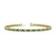 1 - Cliona 3.00 mm Green Garnet and Diamond Eternity Tennis Bracelet 
