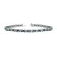 1 - Cliona 3.00 mm Blue Diamond and Lab Grown Diamond Eternity Tennis Bracelet 