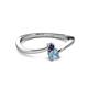 2 - Lucie 4.10 mm Bold Round Blue Sapphire and Aquamarine 2 Stone Promise Ring 