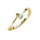3 - Lucie 4.10 mm Bold Round Citrine and Aquamarine 2 Stone Promise Ring 
