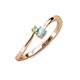 3 - Lucie 4.10 mm Bold Round Peridot and Aquamarine 2 Stone Promise Ring 