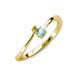 3 - Lucie 4.10 mm Bold Round Yellow Diamond and Aquamarine 2 Stone Promise Ring 