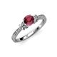 4 - Freya Rhodolite Garnet and Diamond Butterfly Engagement Ring 