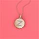 4 - A 2 Z (Circle) Round Lab Grown Diamond Initial Pendant Necklace 