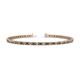 1 - Cliona 2.40 mm Smoky Quartz and Lab Grown Diamond Eternity Tennis Bracelet 